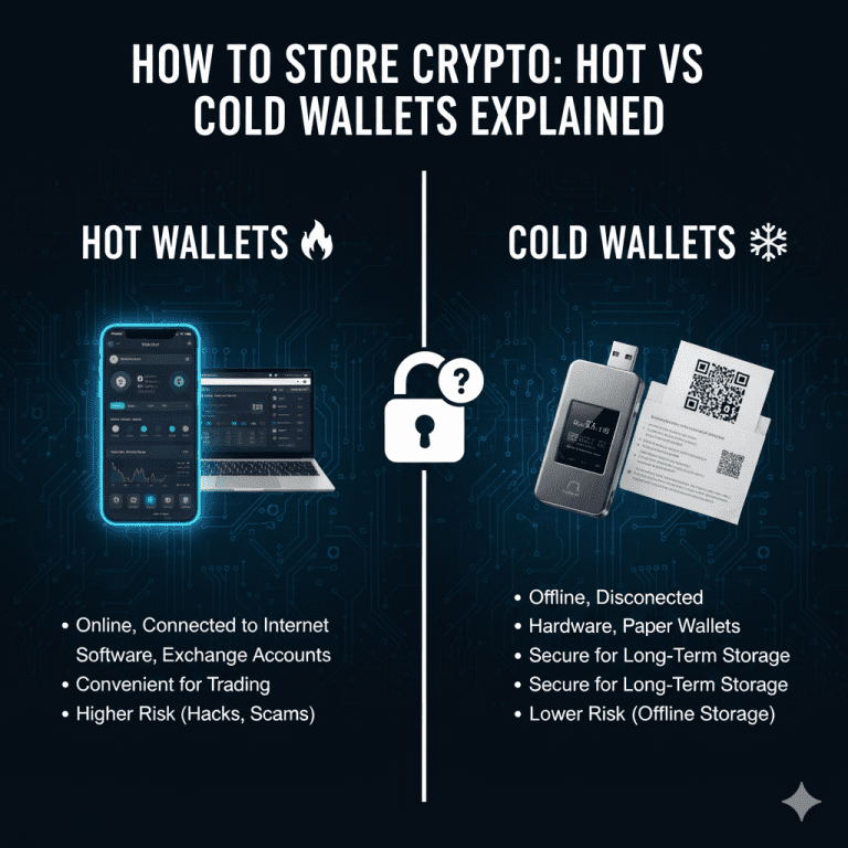 Learn how to securely store cryptocurrency with hot and cold wallets. Understand the differences, benefits, and risks of each storage method to protect your digital assets.