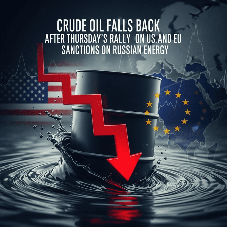 Crude Oil Falls Back After Thursday's Rally on US and EU Sanctions on Russian Energy