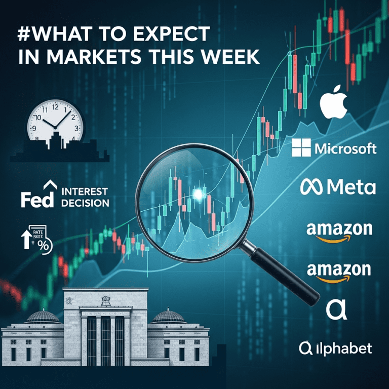 What to Expect in Markets This Week: Fed Interest-Rate Decision, Big Tech Earnings Set the Tone What to Expect in Markets This Week: Fed Interest-Rate Decision, Big Tech Earnings Set the Tone