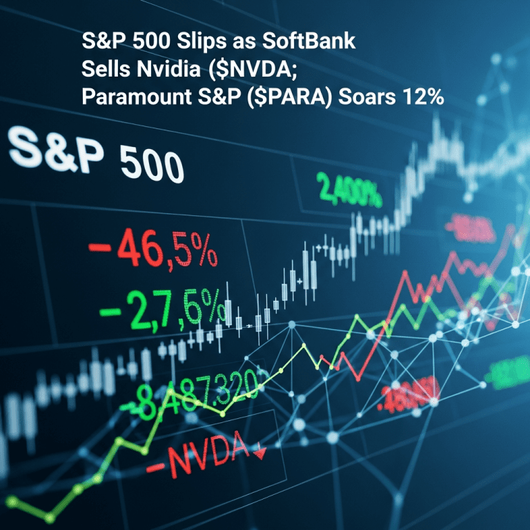 S&P 500 Slips as SoftBank Sells Nvidia ($NVDA); Paramount ($PARA) Soars 12% S&P 500 Slips as SoftBank Sells Nvidia ($NVDA); Paramount ($PARA) Soars 12%